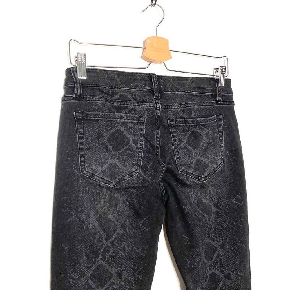 Miss Me | Skinny Black Python Pattern Jeans - image 5